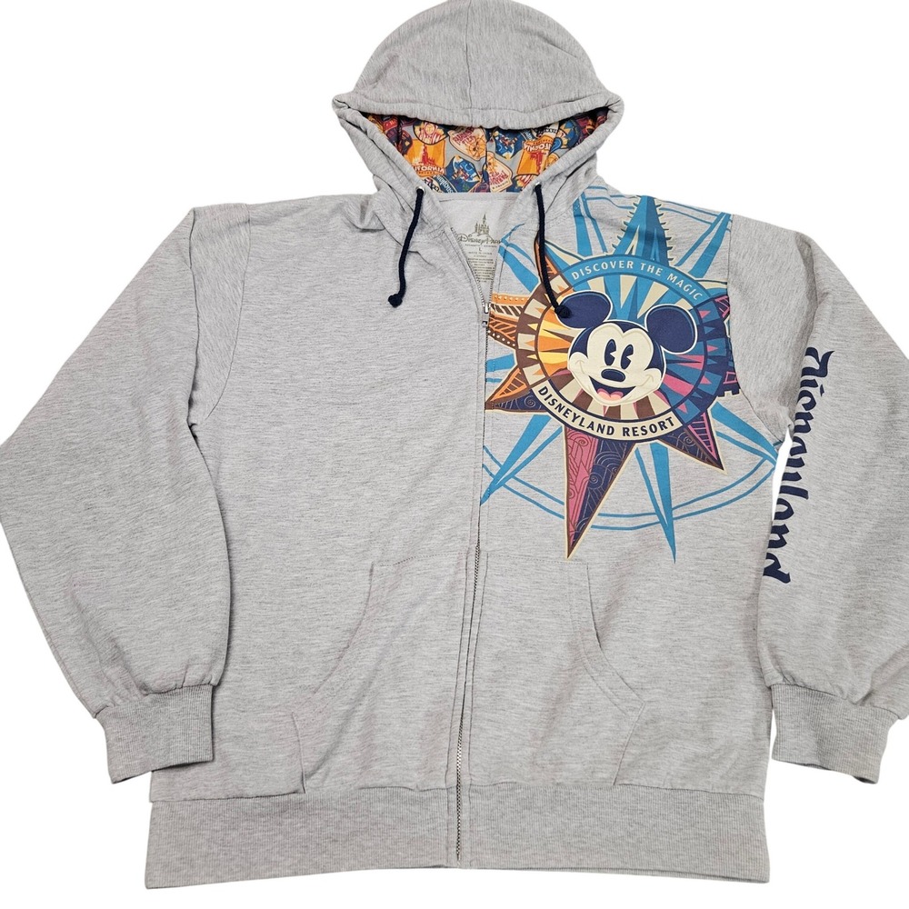 Disneyland Resort Y2K Mickey Mouse Zip Hoodie Size‎ Large Disneycore Americana